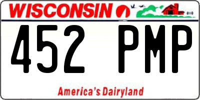 WI license plate 452PMP