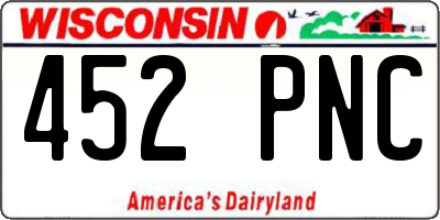 WI license plate 452PNC