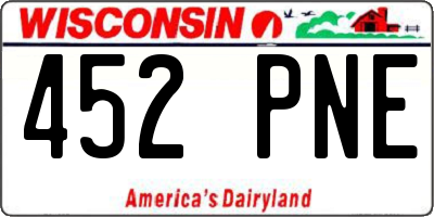 WI license plate 452PNE