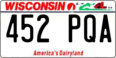 WI license plate 452PQA