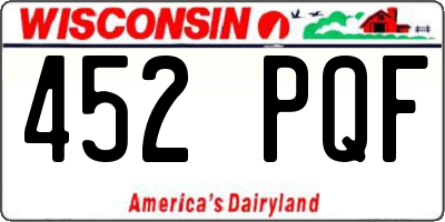 WI license plate 452PQF