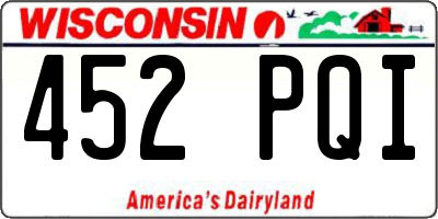 WI license plate 452PQI