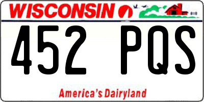 WI license plate 452PQS