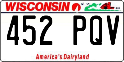 WI license plate 452PQV