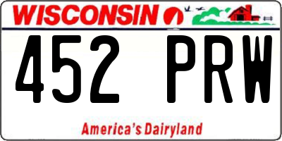 WI license plate 452PRW