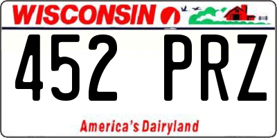 WI license plate 452PRZ