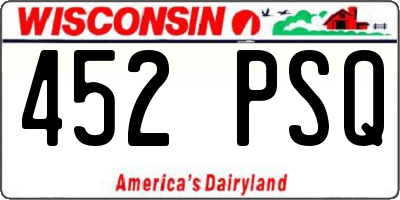 WI license plate 452PSQ
