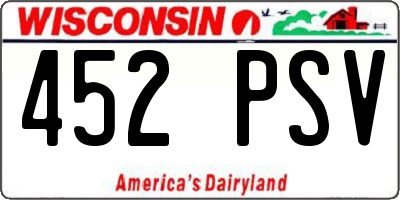 WI license plate 452PSV