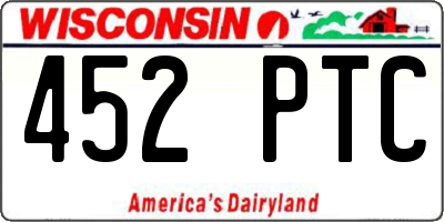 WI license plate 452PTC