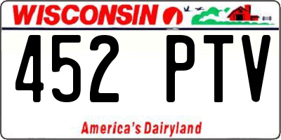WI license plate 452PTV