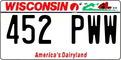 WI license plate 452PWW