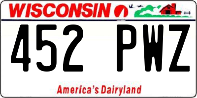 WI license plate 452PWZ