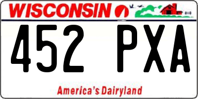 WI license plate 452PXA