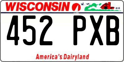 WI license plate 452PXB