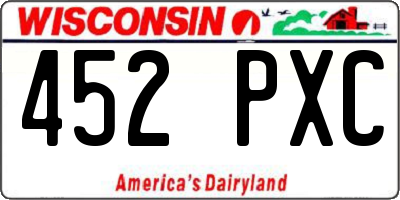 WI license plate 452PXC