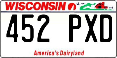 WI license plate 452PXD