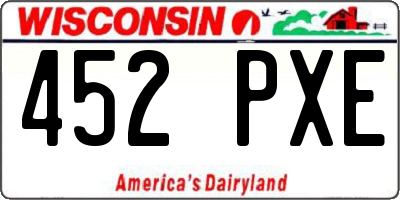 WI license plate 452PXE