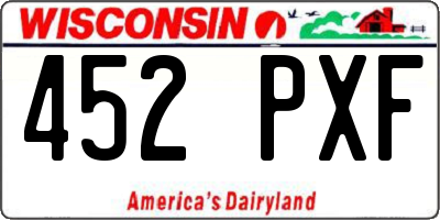 WI license plate 452PXF