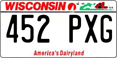 WI license plate 452PXG