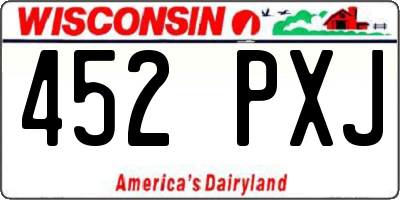 WI license plate 452PXJ