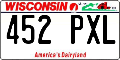 WI license plate 452PXL
