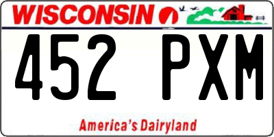 WI license plate 452PXM