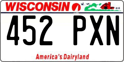 WI license plate 452PXN