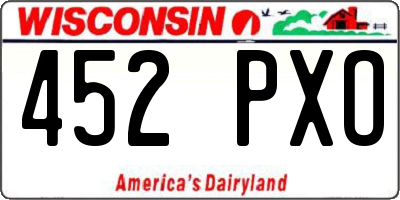 WI license plate 452PXO