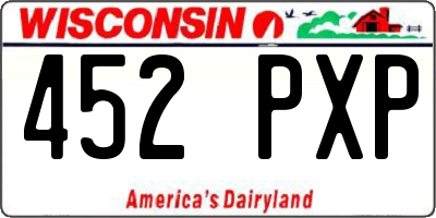 WI license plate 452PXP