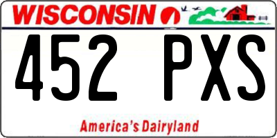 WI license plate 452PXS