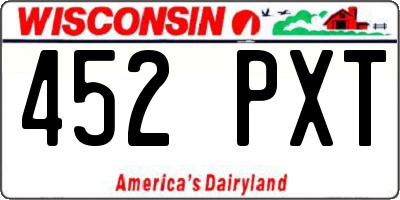 WI license plate 452PXT