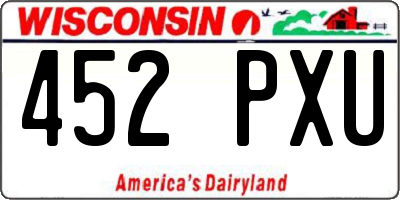 WI license plate 452PXU