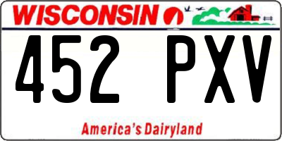 WI license plate 452PXV