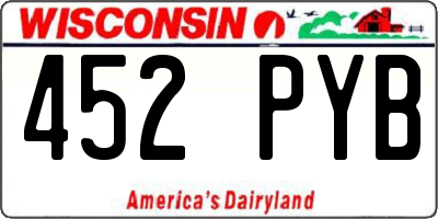 WI license plate 452PYB