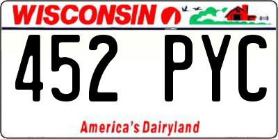 WI license plate 452PYC