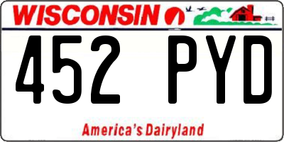 WI license plate 452PYD