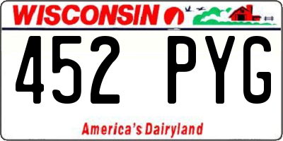 WI license plate 452PYG
