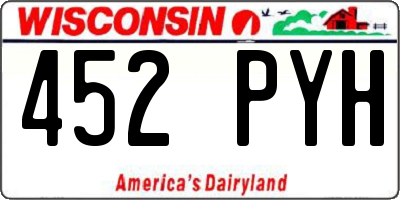 WI license plate 452PYH