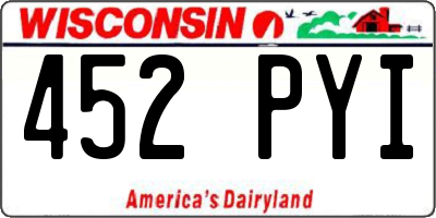 WI license plate 452PYI