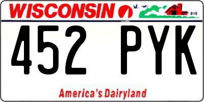 WI license plate 452PYK