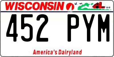 WI license plate 452PYM