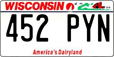 WI license plate 452PYN