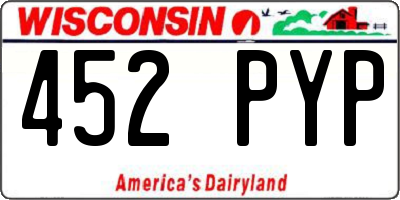 WI license plate 452PYP