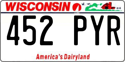 WI license plate 452PYR