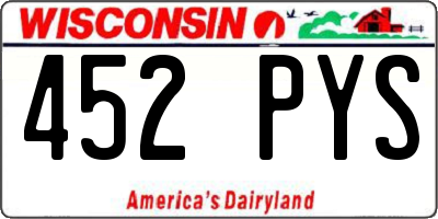 WI license plate 452PYS
