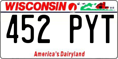 WI license plate 452PYT
