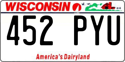 WI license plate 452PYU