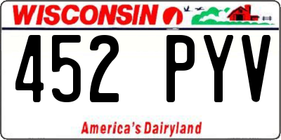 WI license plate 452PYV
