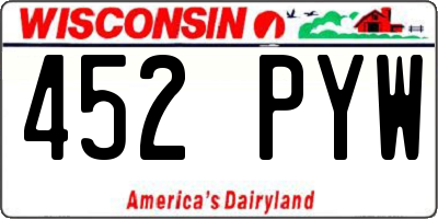 WI license plate 452PYW