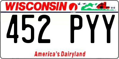 WI license plate 452PYY